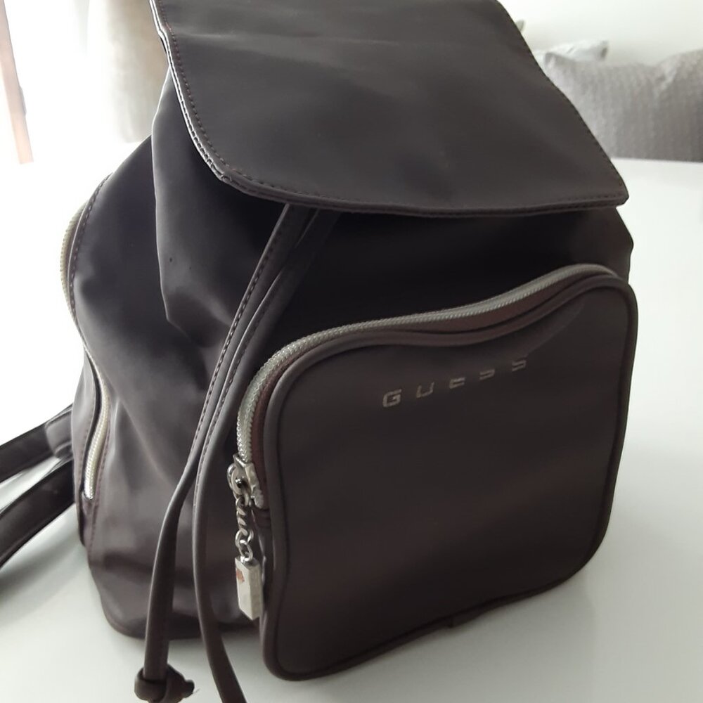 Brown Guess Backpack - Rubberized Surface - image 5